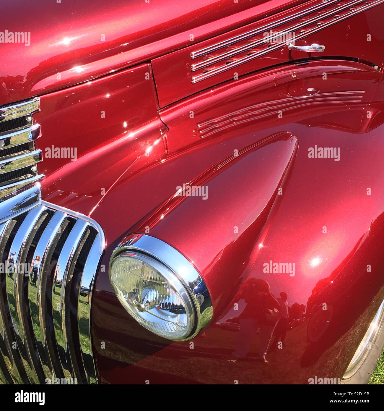 Shiny red Chevy Stock Photo