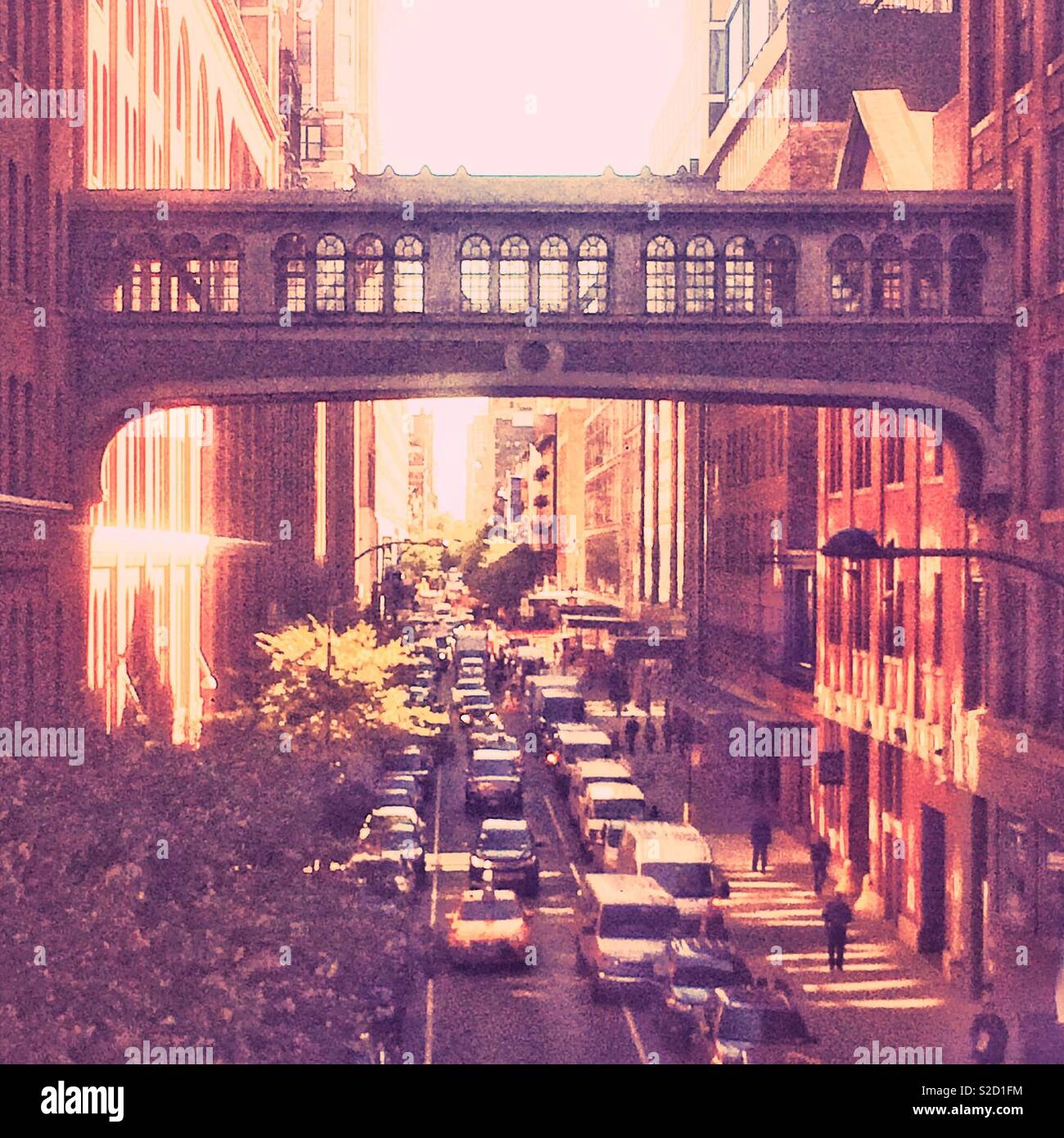 Chelsea Market sky bridge W 15th street Chelsea, New York City, United States of America. - Smartphone Captured Stock Image