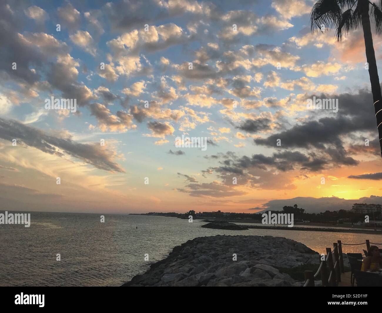 Sunset at Puerto BanÃºs, Andalusia, Spain Editorial Stock Image