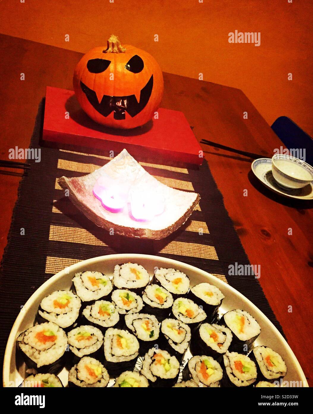 Halloween sushi dinner Stock Photo