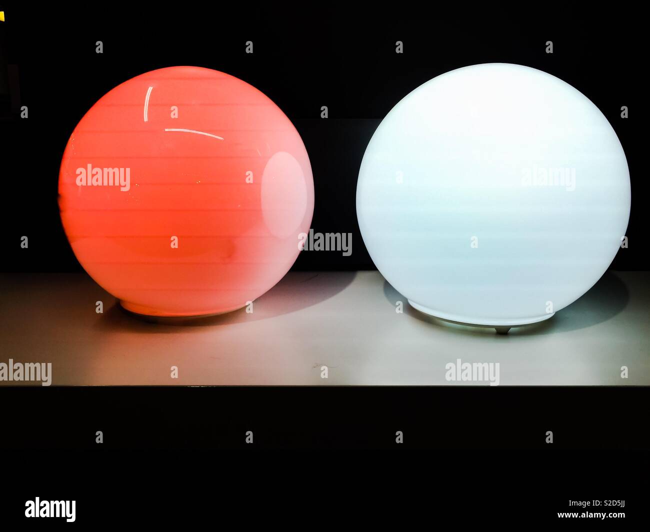 White and pink lighting globes - Smartphone Captured Stock Image