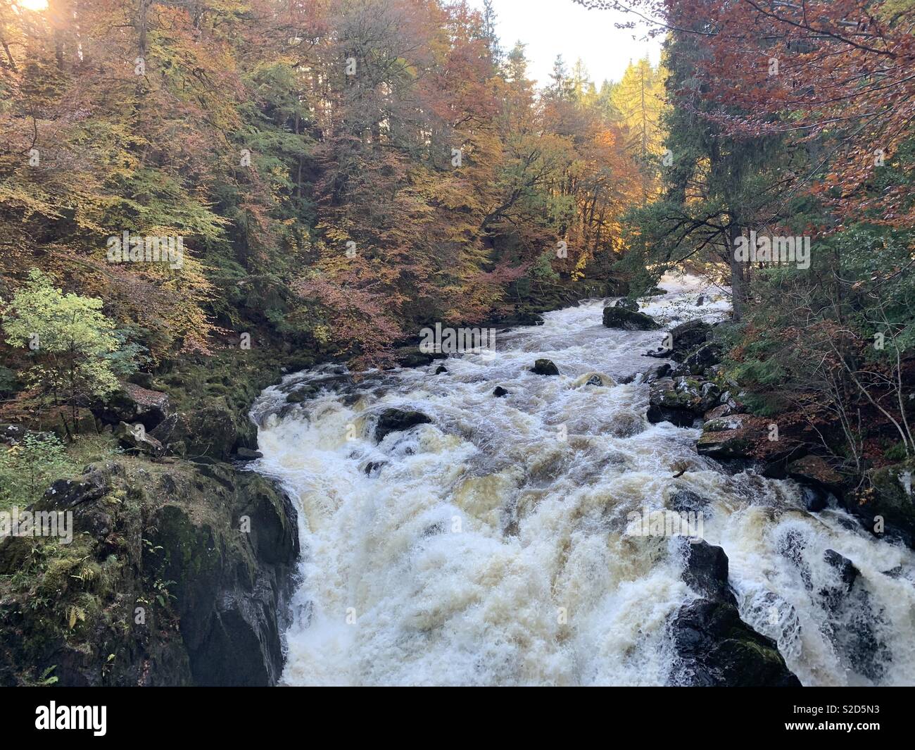 Autumn waterfalls Stock Photo