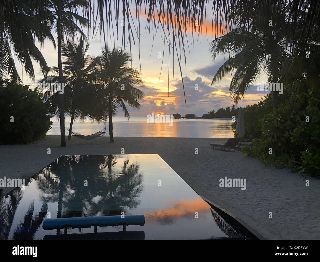 A perfect sunrise in the Maldives Stock Photo - Alamy