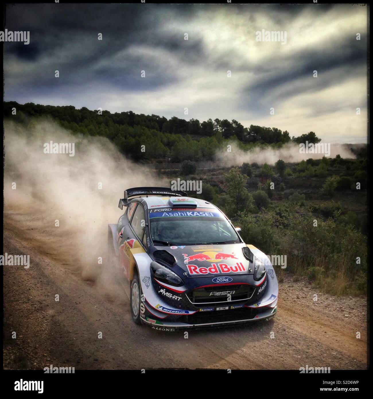 SPORT: WRC World Rally Championship SPAIN: 54 RallyRACC Catalunya Rally de España 2018. SS4 La Fatarella-Vilalba 1; Elfyn Evans/Daniel Barritt FORD FIESTA WRC. 26th October 2018 - Smartphone Captured Stock Image