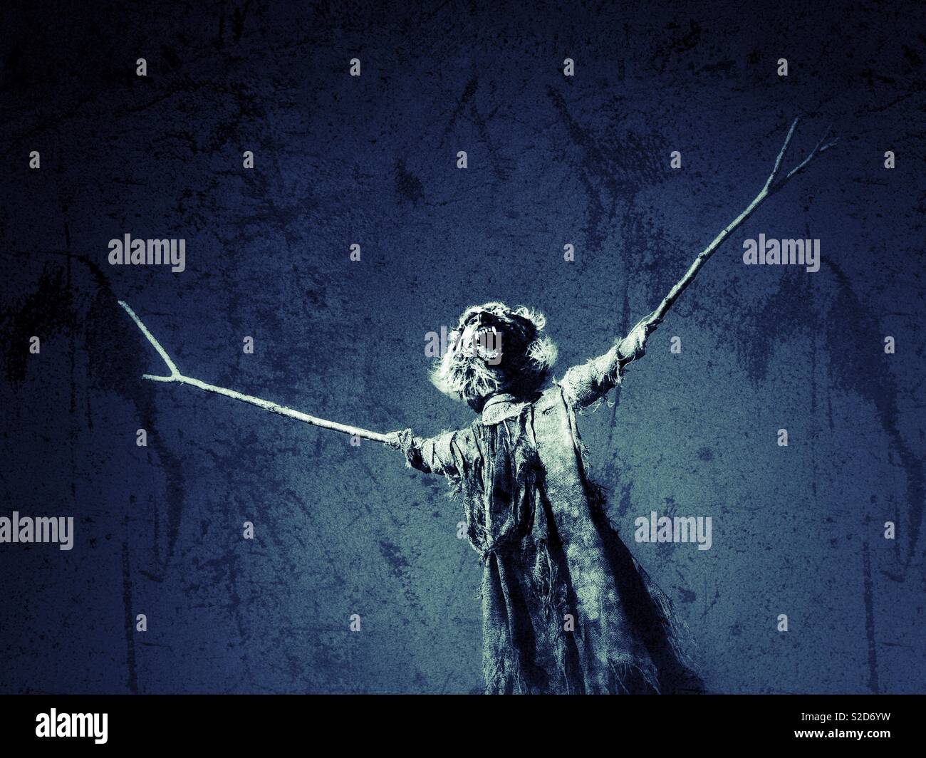 Ghoulish Halloween spooky monster wolf. - Smartphone Captured Stock Image