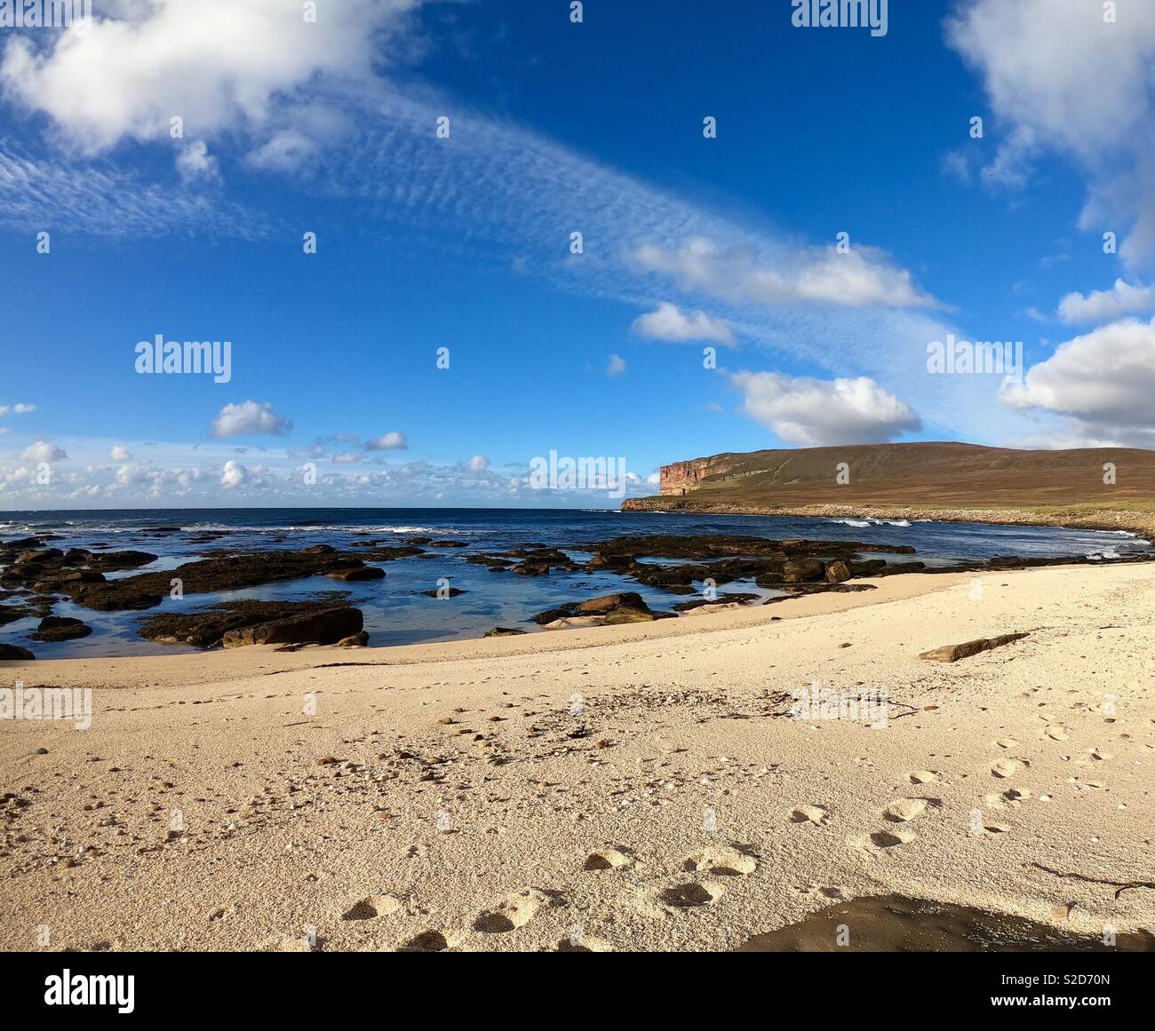Perfect beach on Hoy in Scotland Stock Photo