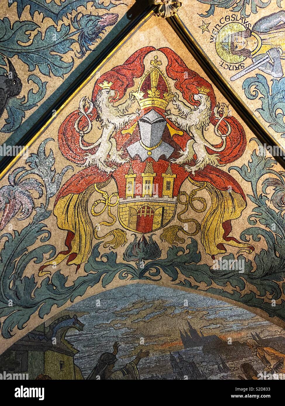 Interior of the astronomical clock tower in Prague, Czech Republic. - Smartphone Captured Stock Image