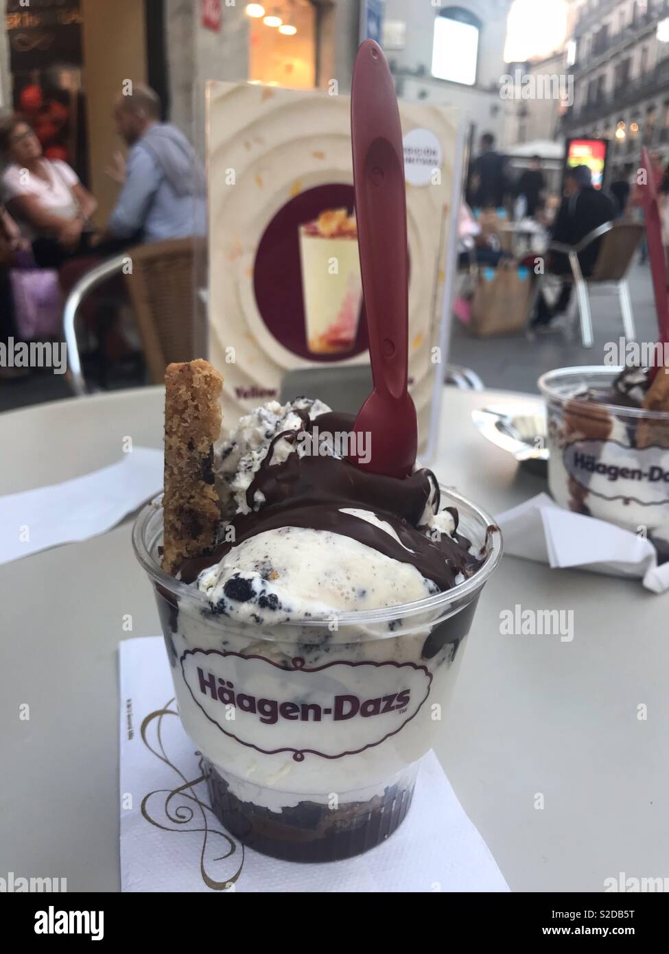 The best ice cream ever. Madrid, Spain Stock Photo