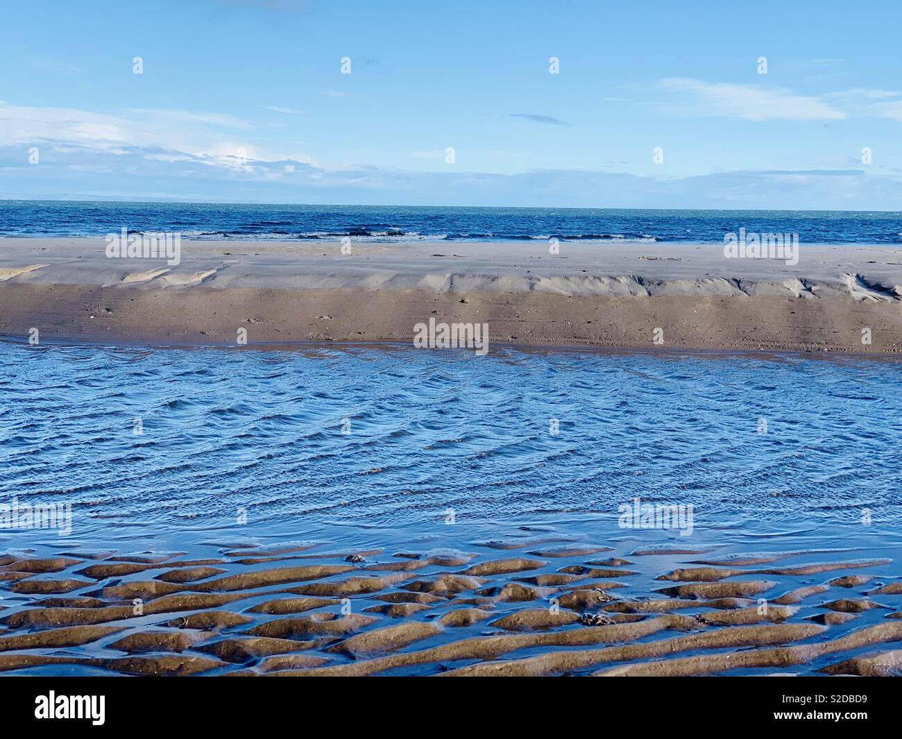 Tidal pool on Portobello beach in Edinburgh Stock Photo Alamy