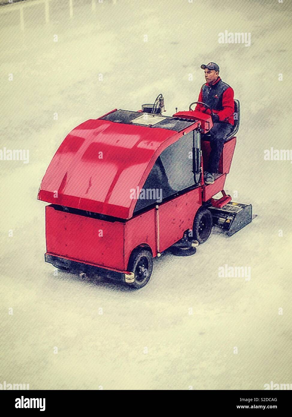 zamboni high resolution stock photography and images alamy https www alamy com bright red zamboni at the skating rink at rockefeller center nyc usa image311311016 html