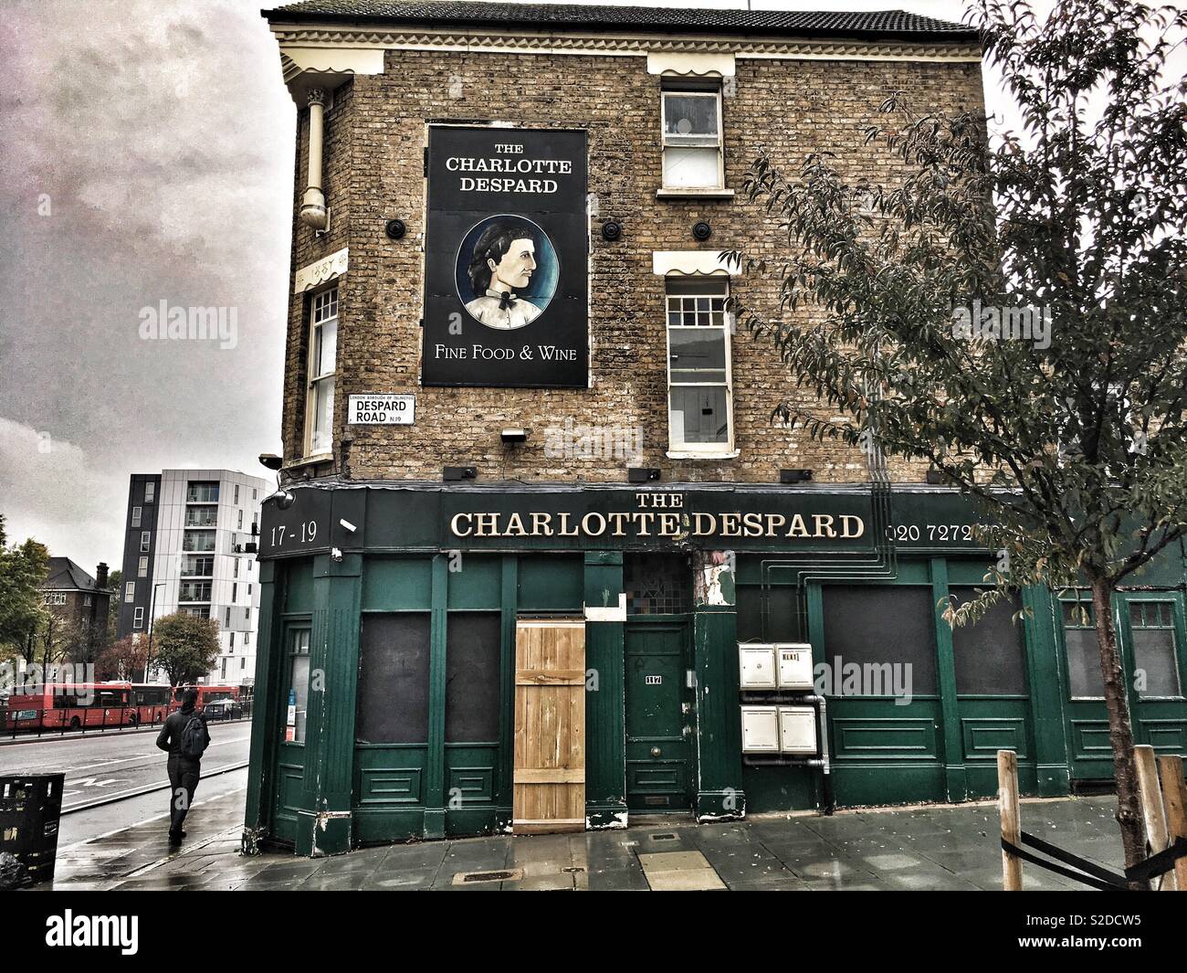 The closed down Charlotte Despard pub in Archway London, England - Smartphone Captured Stock Image