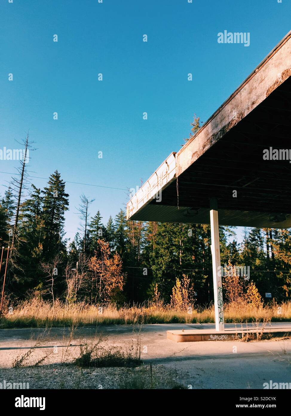 Disused gas station in Kamloops, BC Stock Photo Alamy