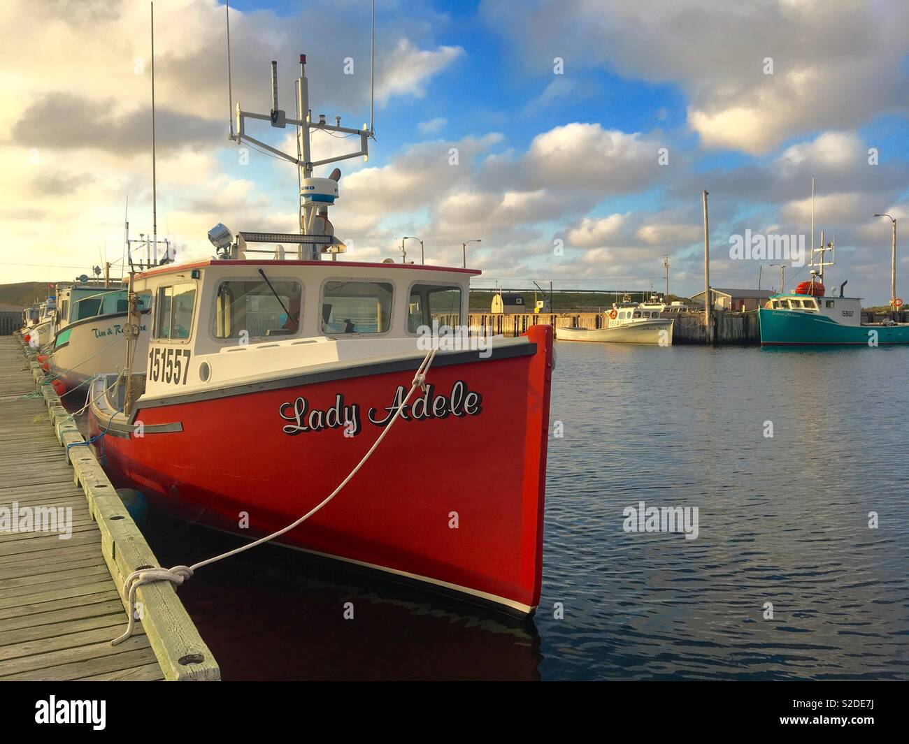 Boats in Pleasant Bay Cape Breton Island Canada Stock Photo Alamy
