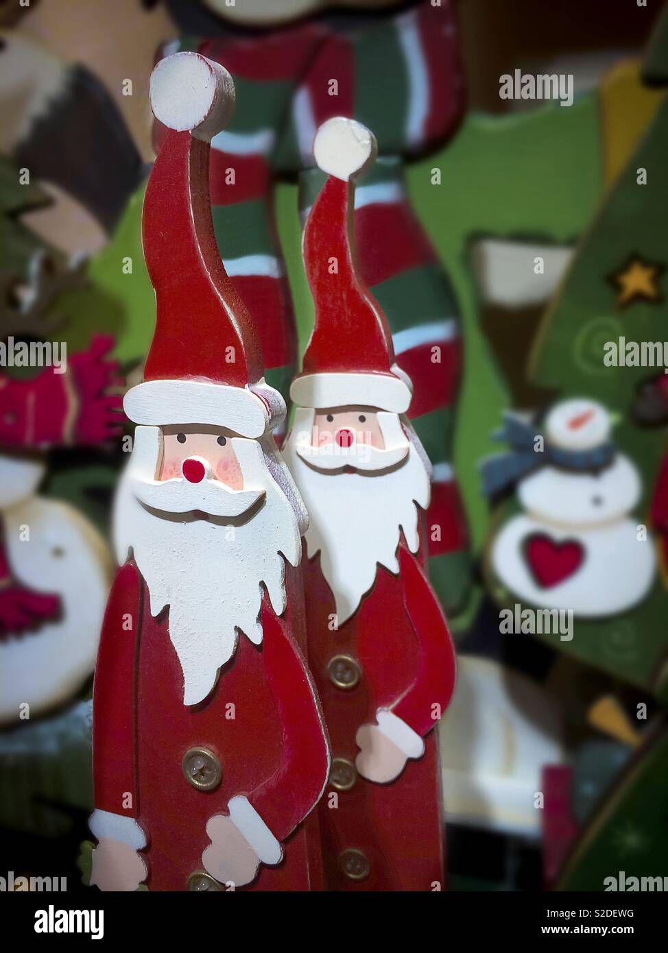 Santa figures xmas decoration Stock Photo