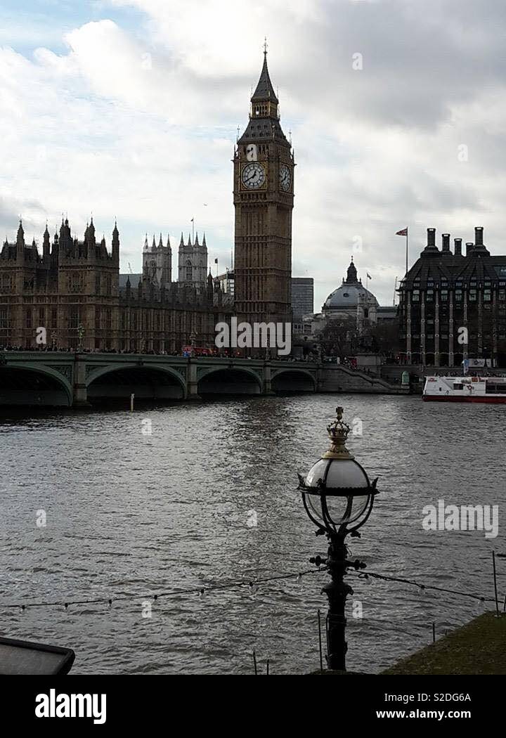 Big Ben, Houses of Parliament and the river Thames, London. - Smartphone Captured Stock Image