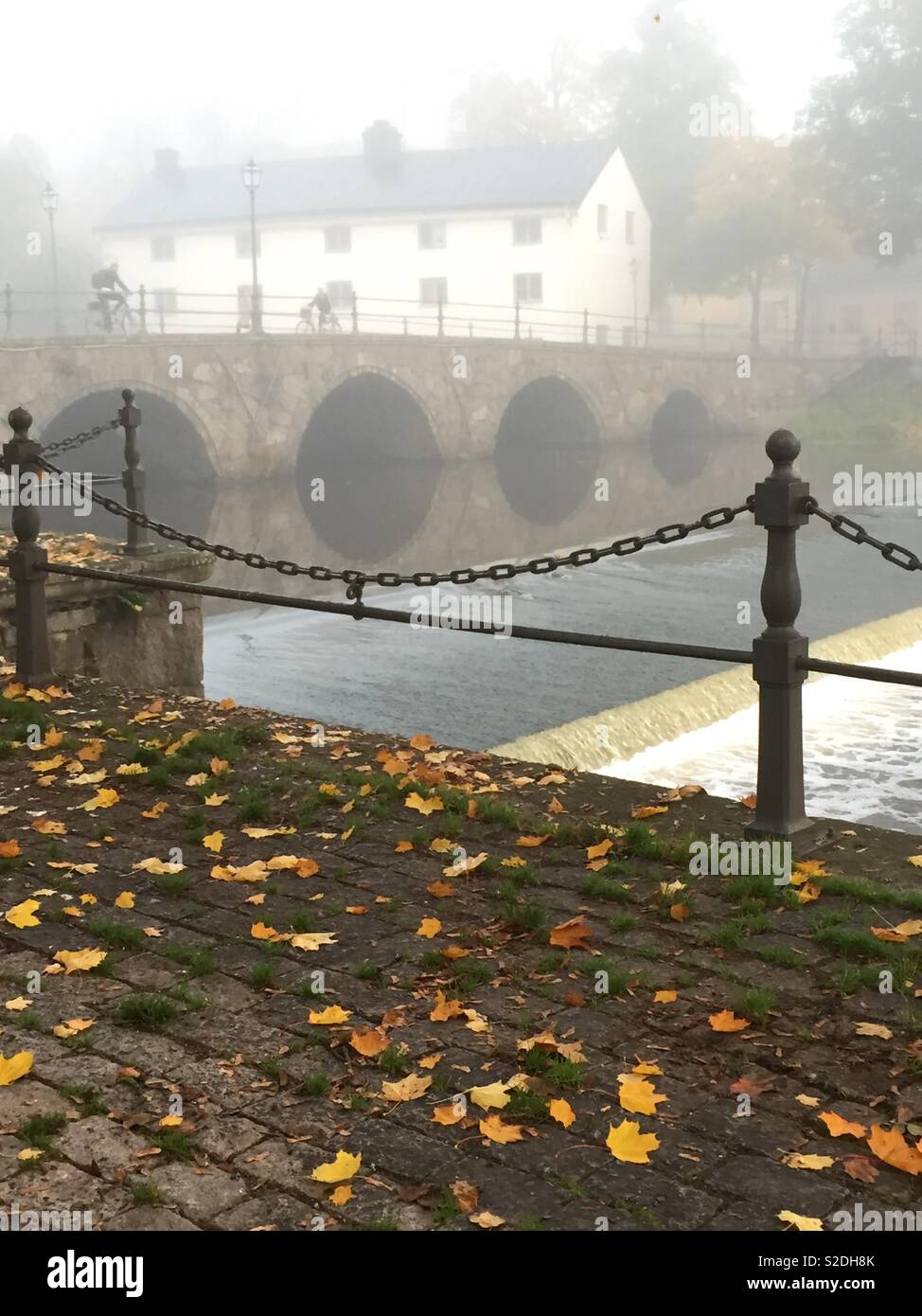 Stone arch bridge, Örebro, Sweden. - Smartphone Captured Stock Image