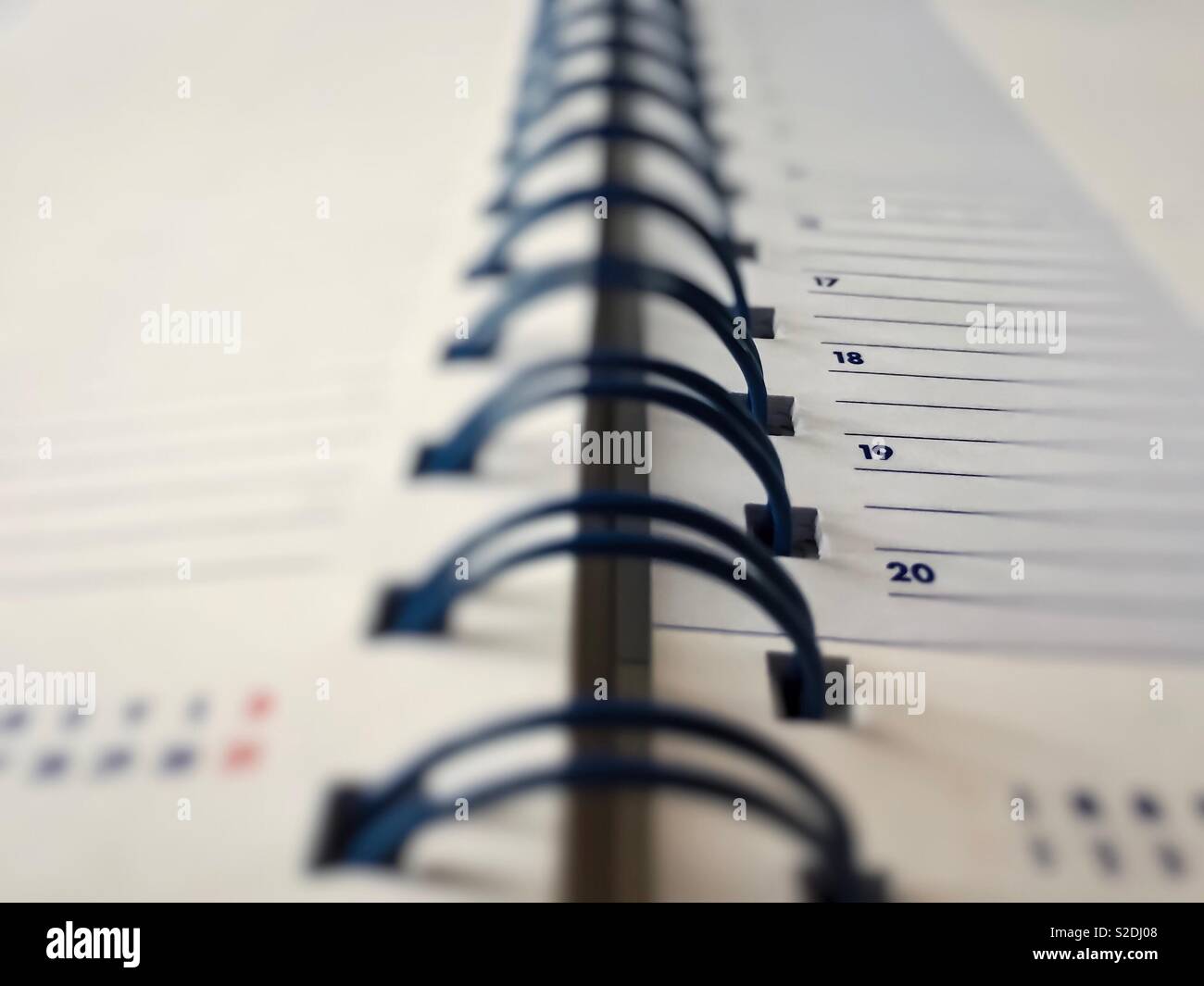 Close up of a spiral diary agenda - Smartphone Captured Stock Image