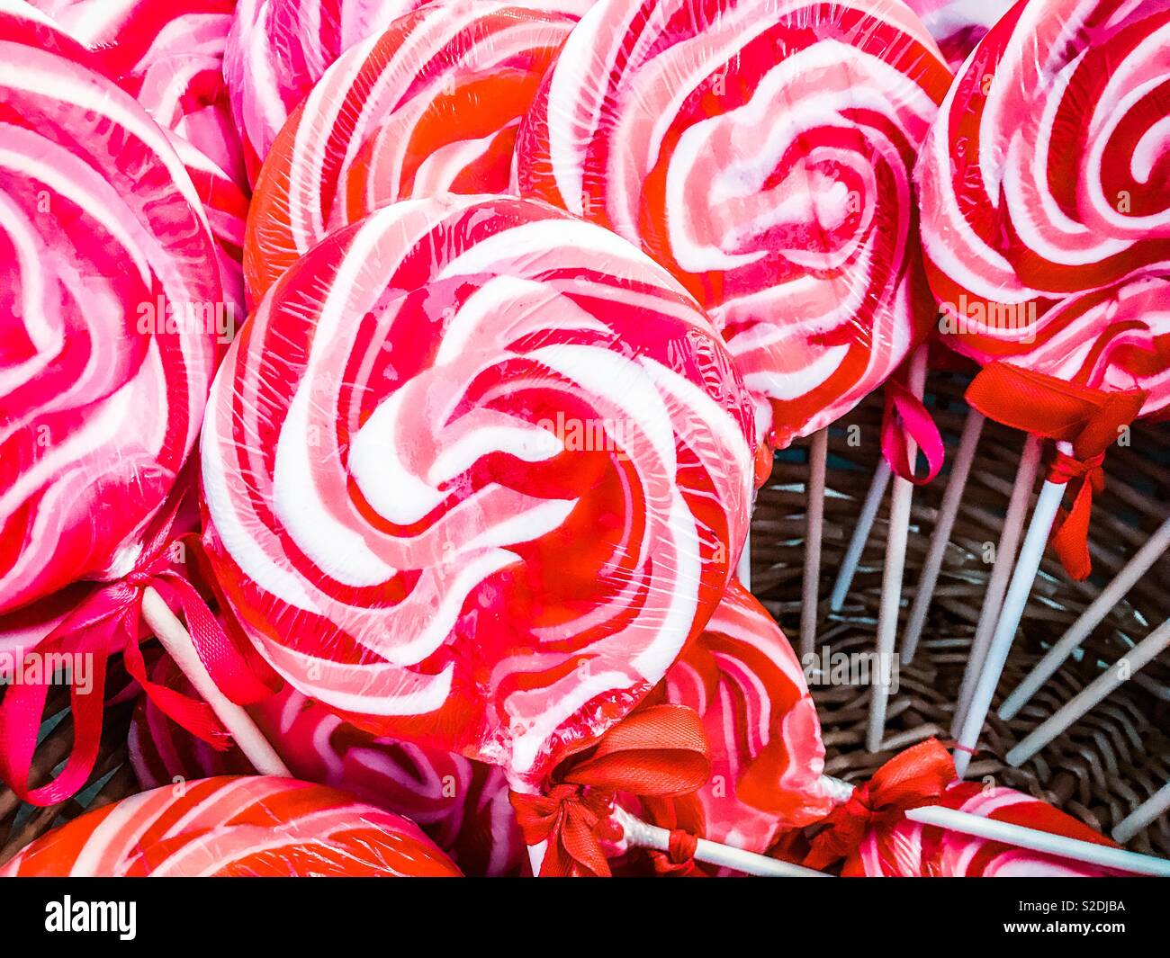 Strawberry and cream lollipops - Smartphone Captured Stock Image
