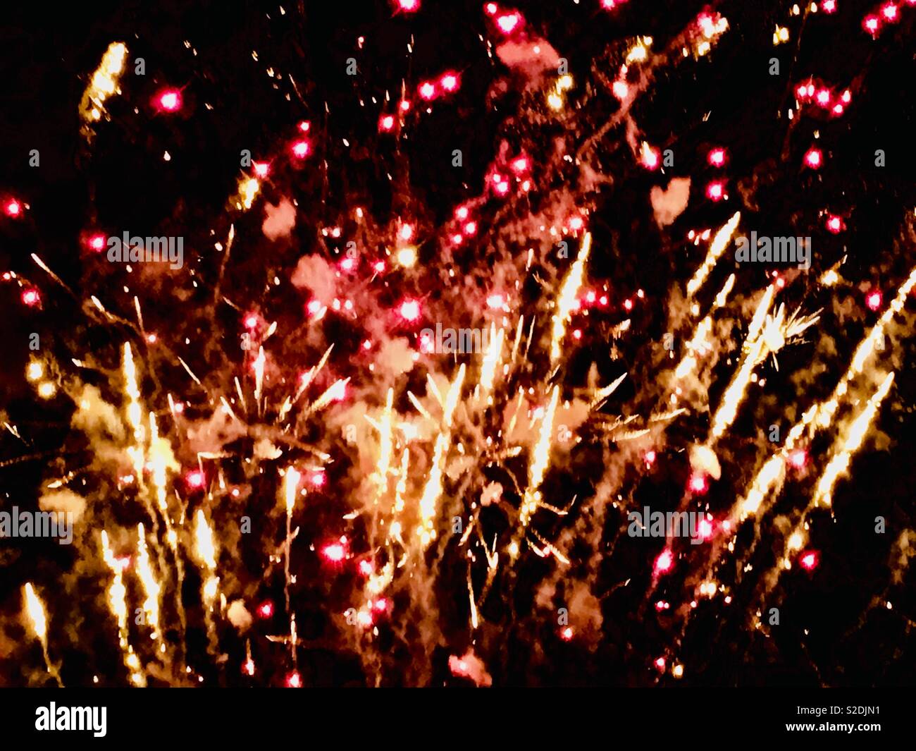 Fireworks, Chipperfield Common, Chipperfield, Hertfordshire Stock Photo