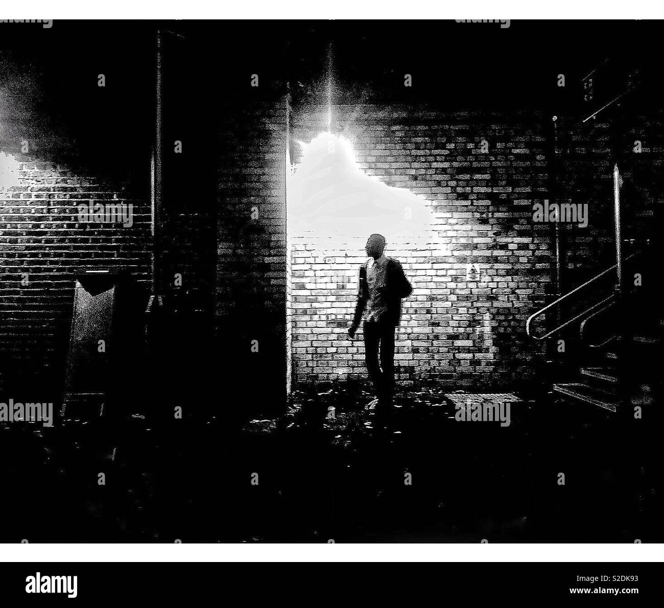 The figure in the dark - Smartphone Captured Stock Image The figure in the dark - Smartphone Captured Stock Image