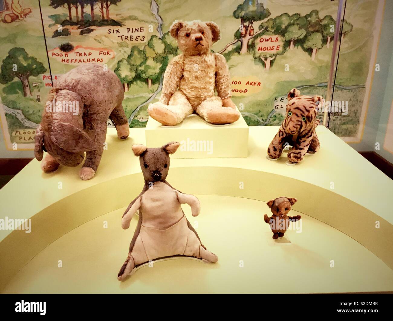 Winnie the Pooh stuffed animal display at New York Public Library, NYC, USA  Stock Photo - Alamy