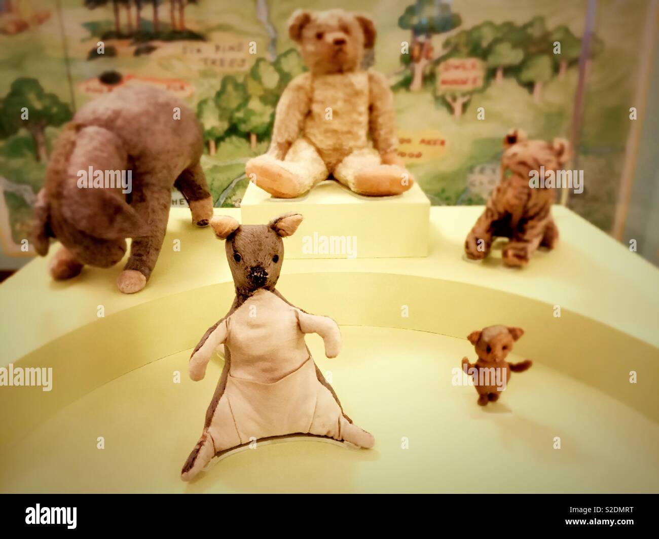 Winnie the Pooh stuffed animals display at the New York public library,  fifth Avenue, NYC, USA Stock Photo - Alamy