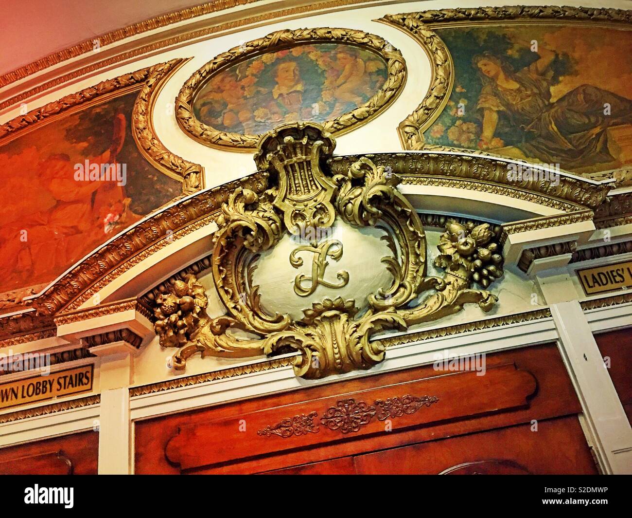 Artwork in the lobby of the Lyceum Theatre, Times Square, New York City, USA Stock Photo