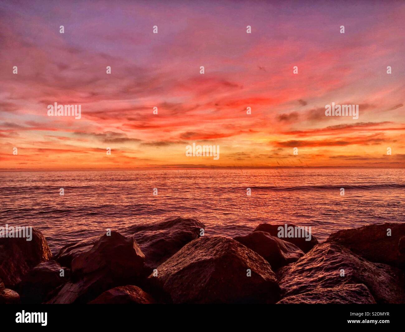 Sunset in Oceanside California Stock Photo