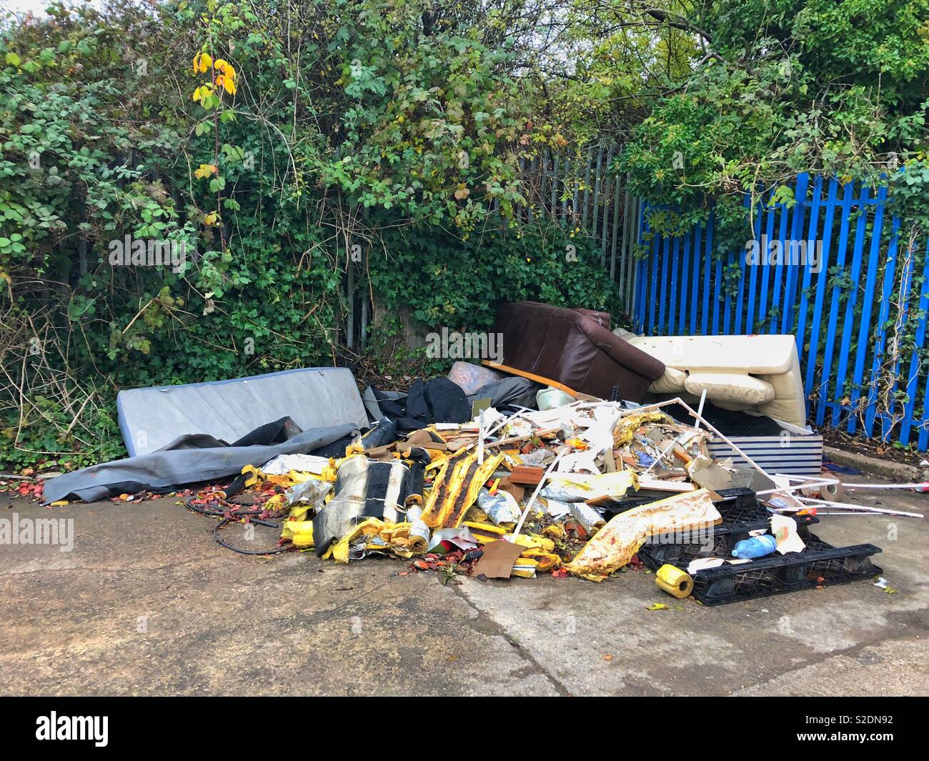 Fly tipping Stock Photo