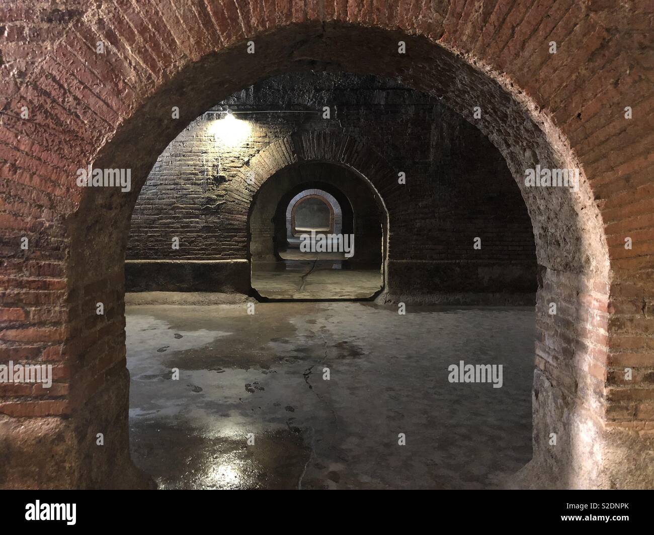 The Roman Cisterns, main hydraulic engineering monument designed in the Roman age realized between the 2 and 1 century B.C., Fermo city, Italy Stock Photo