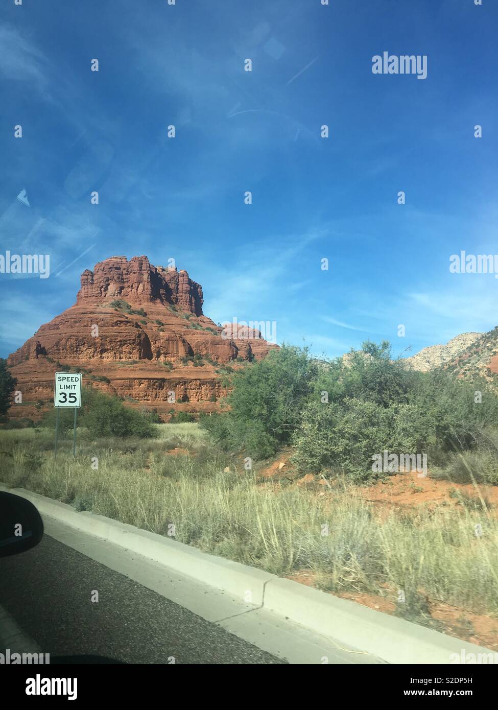 Driving into Sedona Arizona Stock Photo