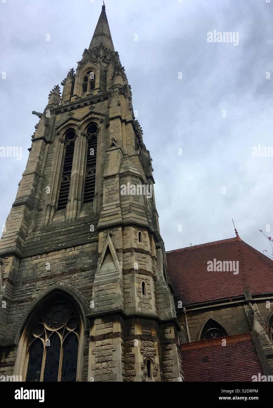 Saint Augustine’s Church, Edgbaston, the highest spire in Birmingham, UK Stock Photo