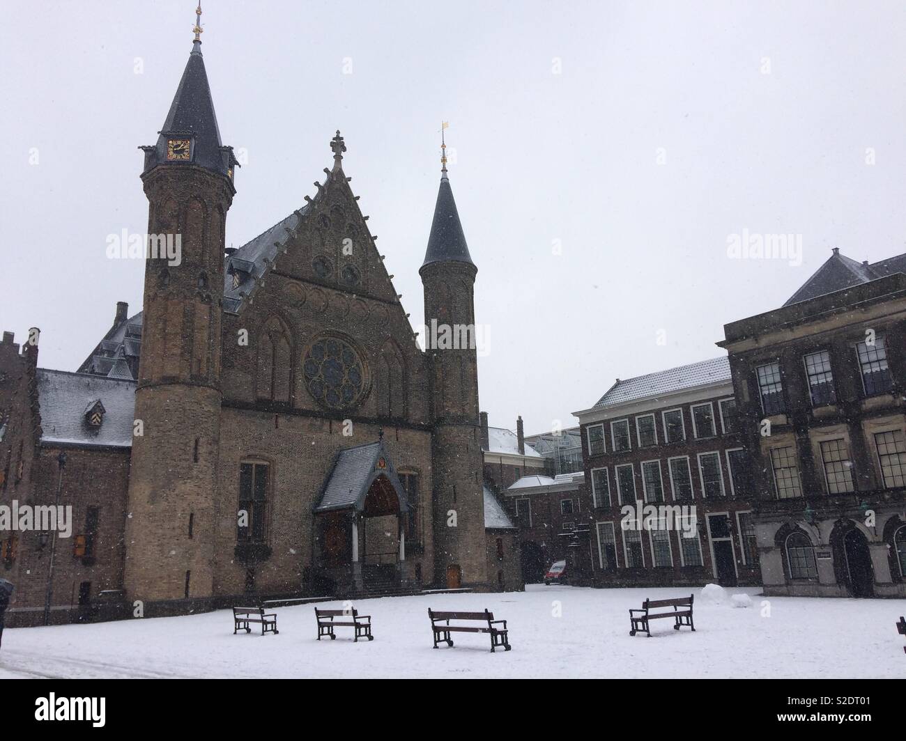 Political headquarters in the Netherlands in the snow Stock Photo