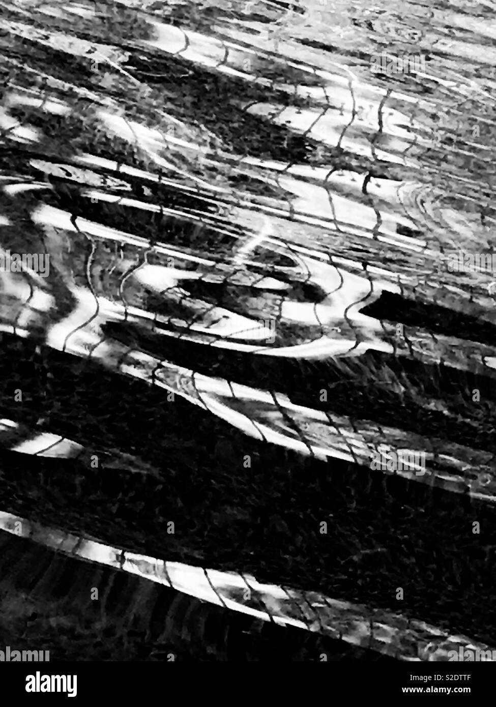 Abstract water reflections in black and white Stock Photo - Alamy