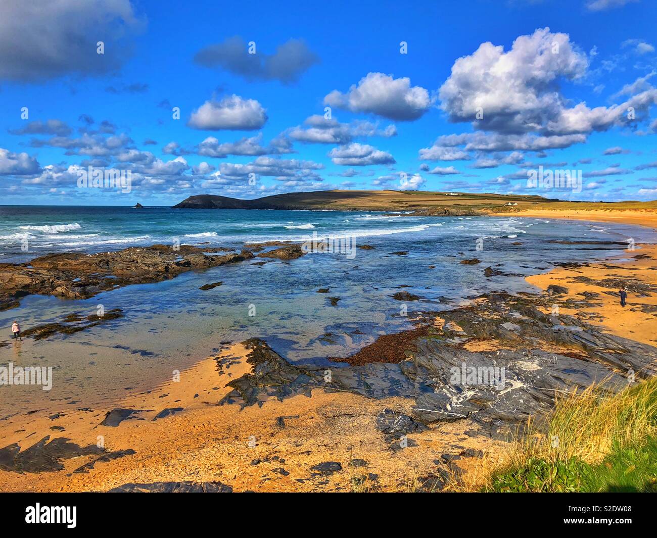 Constantine Bay, North Cornwall, November. - Smartphone Captured Stock Image