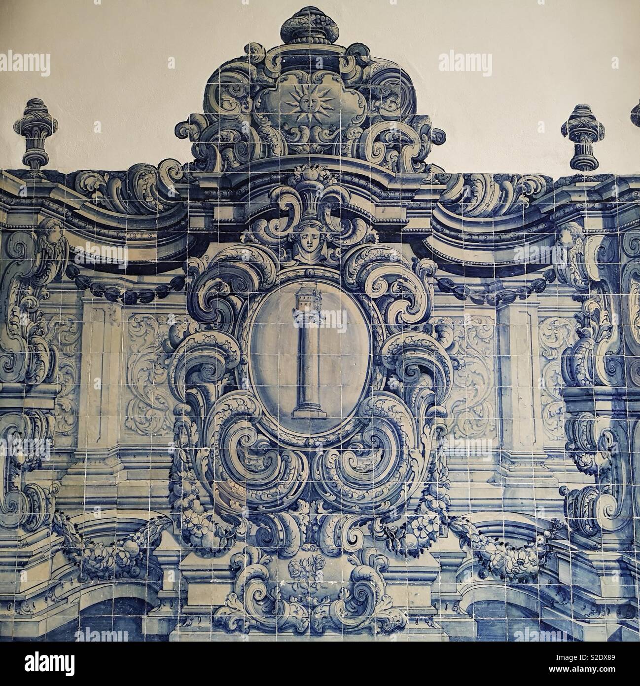 Blue ceramic tiles in Lisbon Stock Photo Alamy