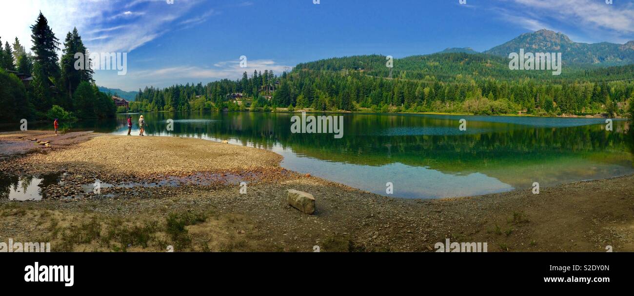Panoramic view of Nita Lake in Whistler Canada - Smartphone Captured Stock Image