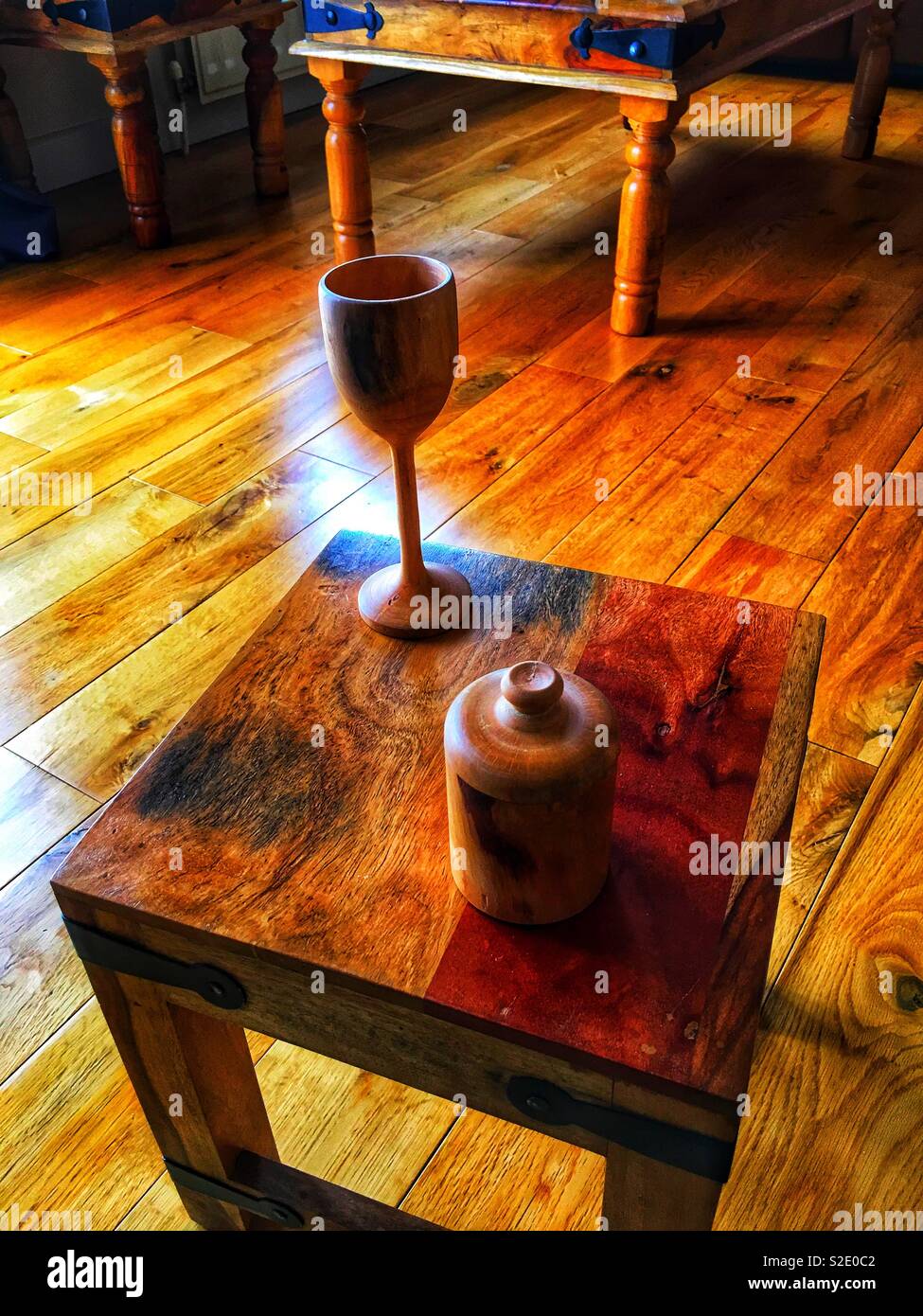 Bright wooden table - Smartphone Captured Stock Image