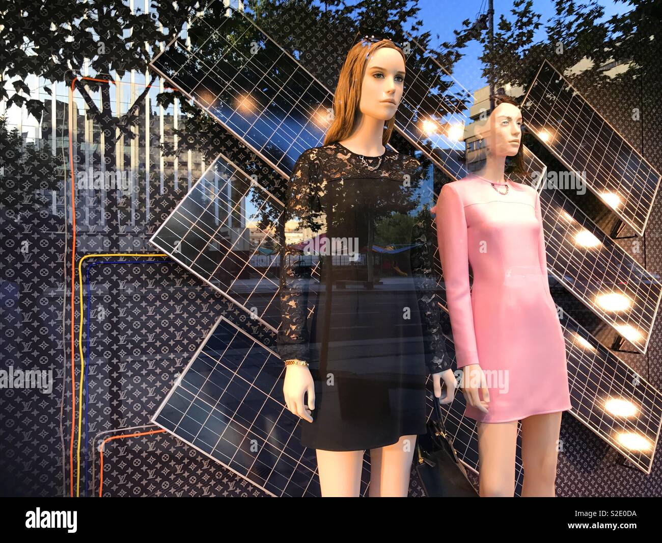 Two mannequins in a shop window Stock Photo Alamy
