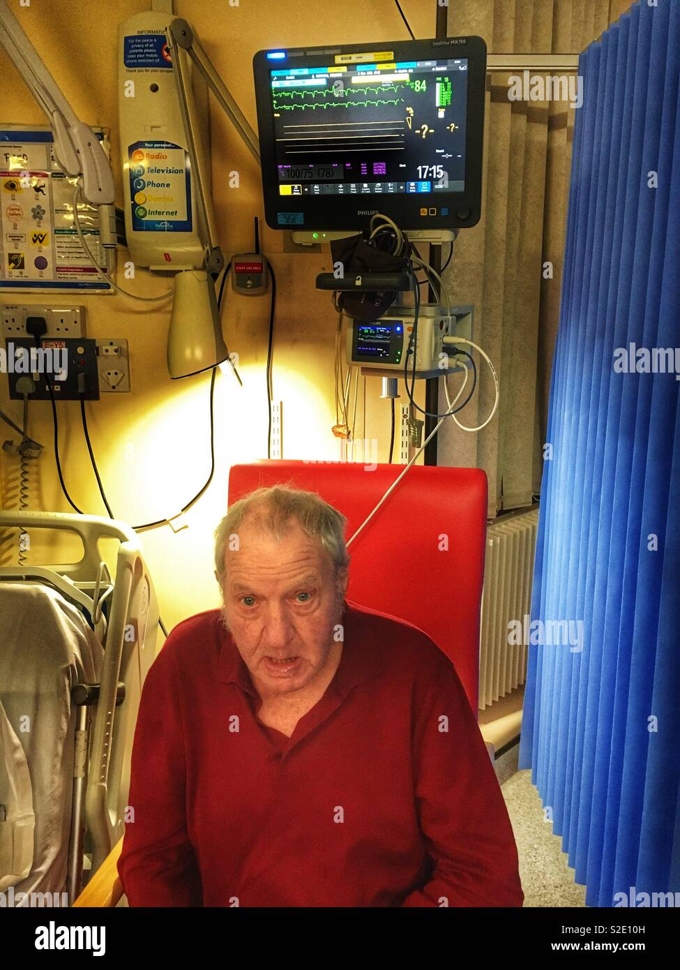 NHS patient recovering from a heart attack - Smartphone Captured Stock Image