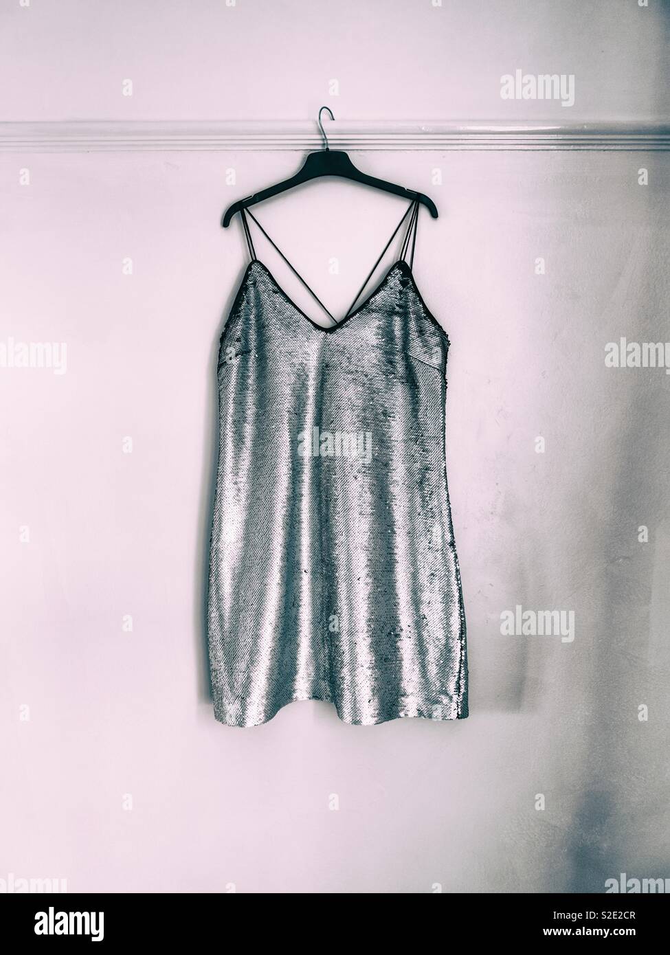 hanging sequin dress Wardrobes by Chen Luxury Nude Hanging Neck Sequin Loose Vacation Dress- Baiey S / Beige