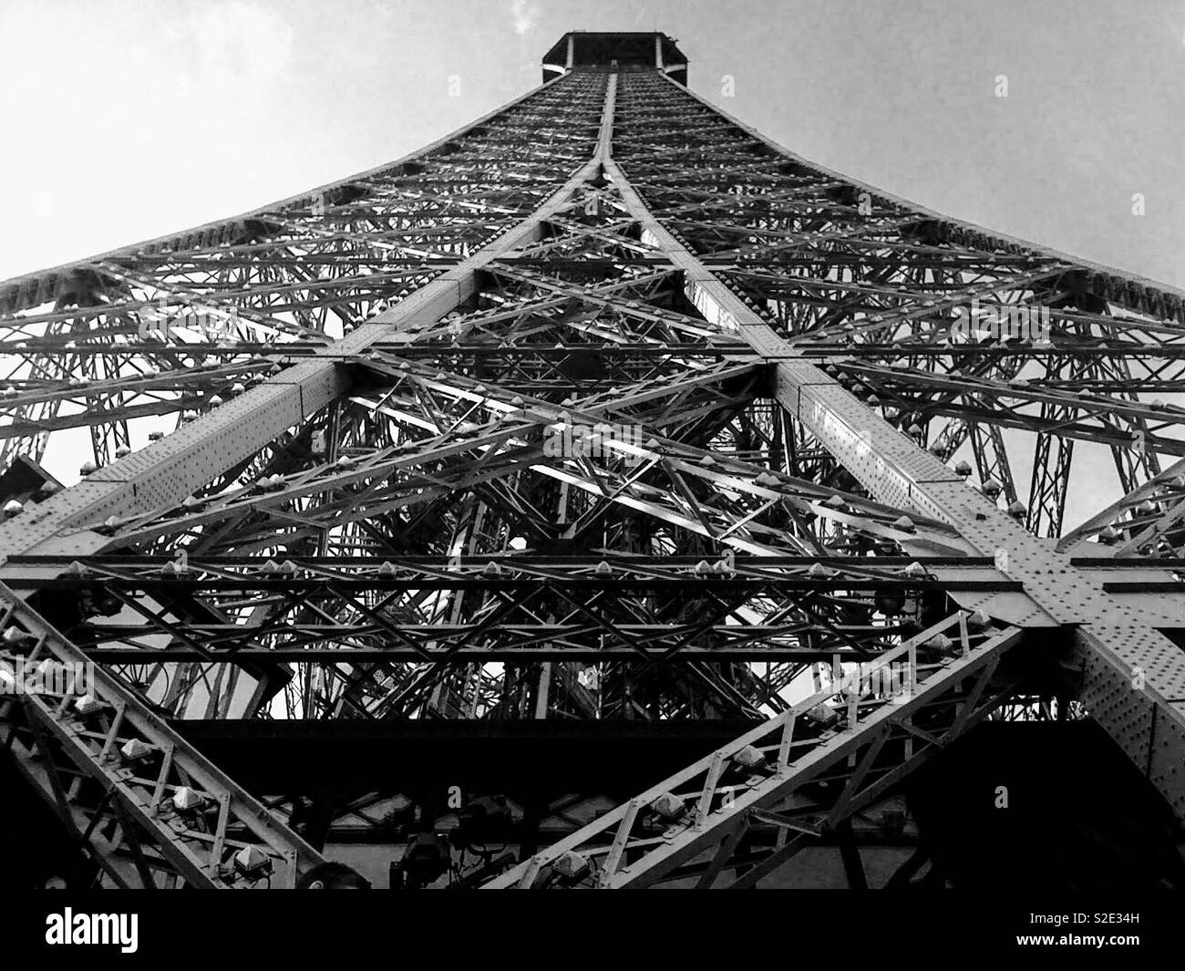 Eiffel Tower from below Stock Photo