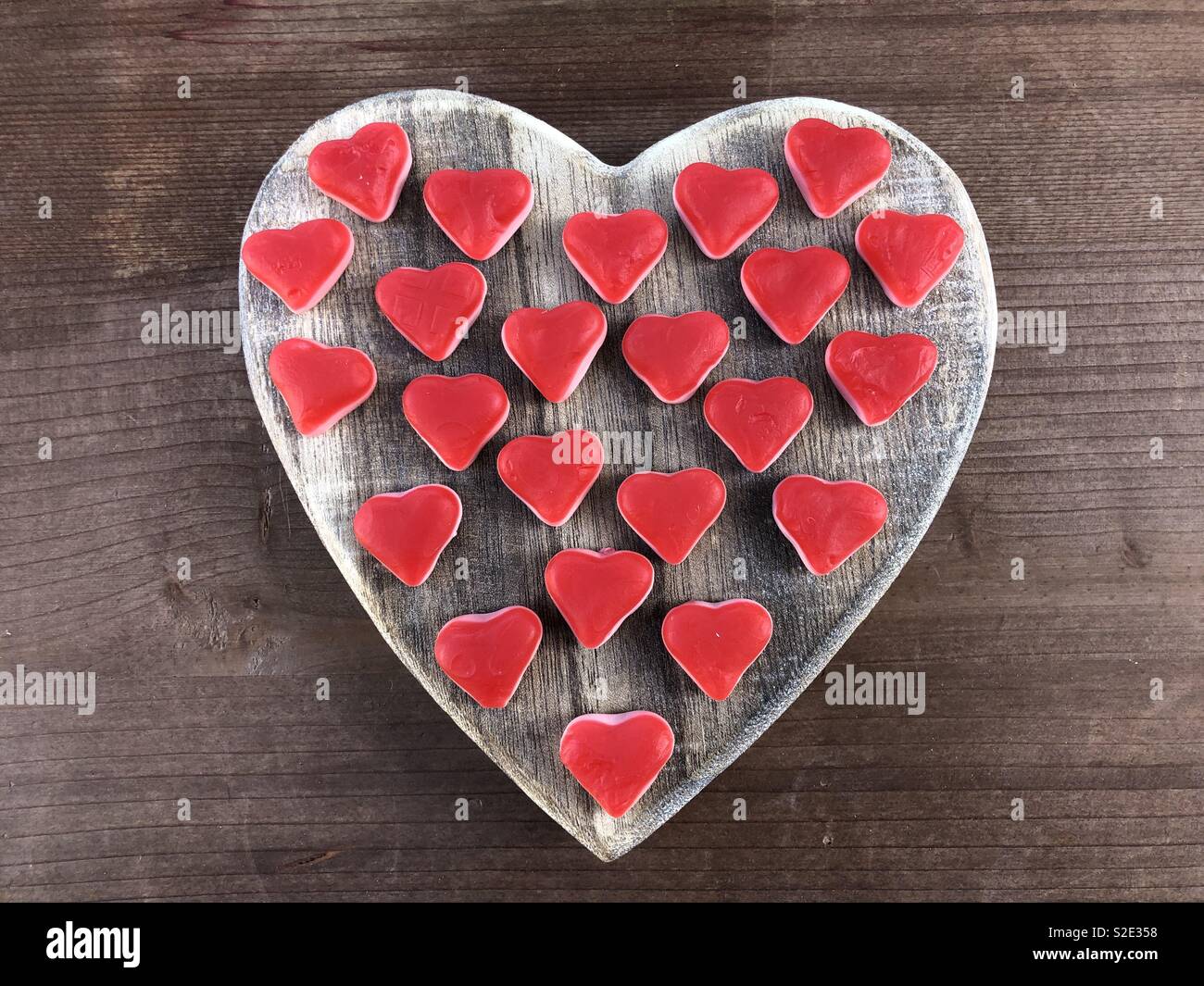 Only love with soft red hearts - Smartphone Captured Stock Image