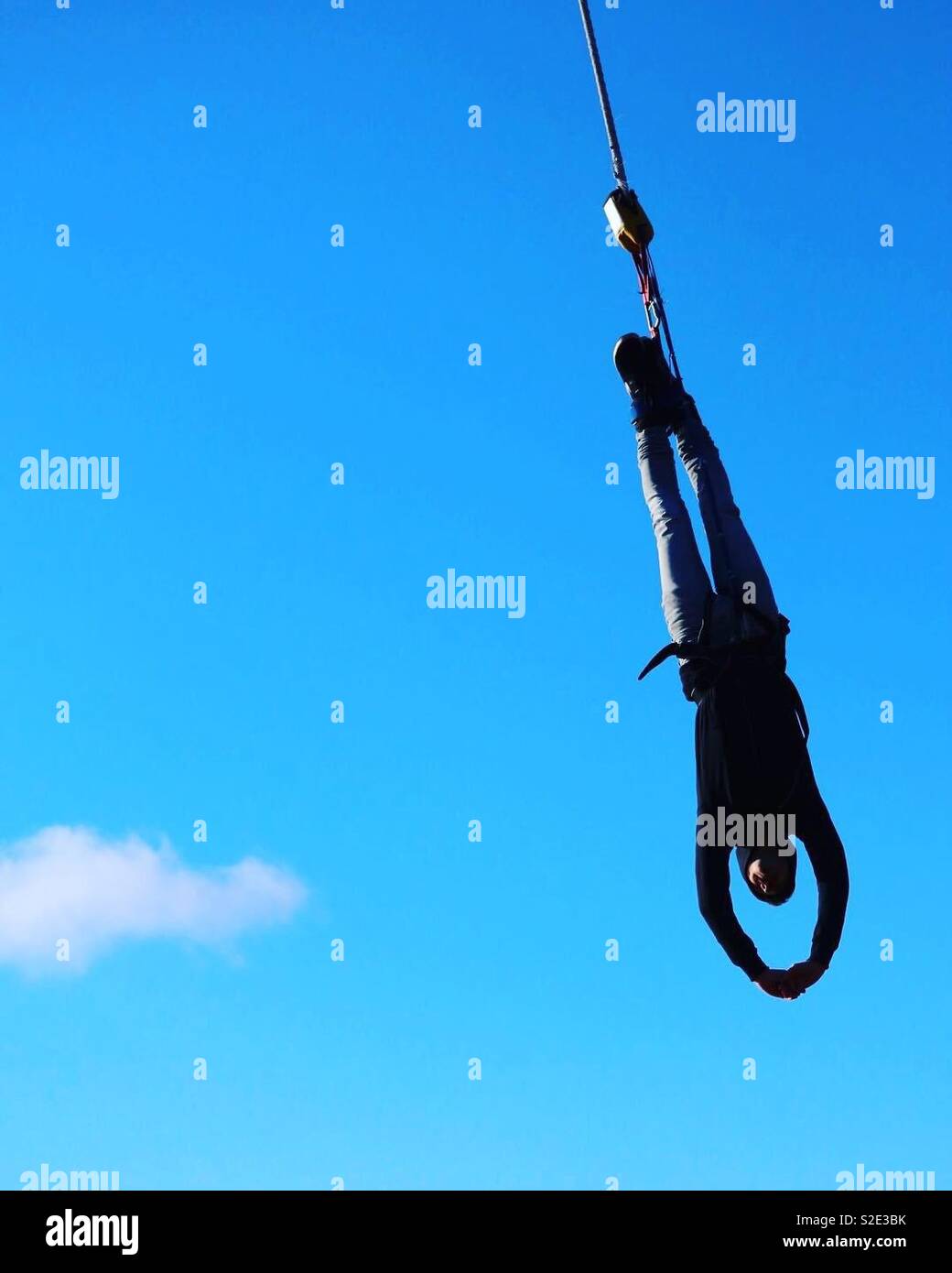 Graceful Bungee Jump - Smartphone Captured Stock Image