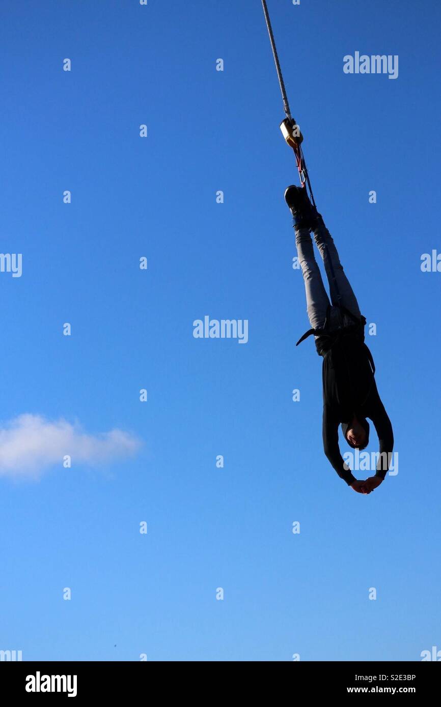 Graceful Bungee Jump - Smartphone Captured Stock Image