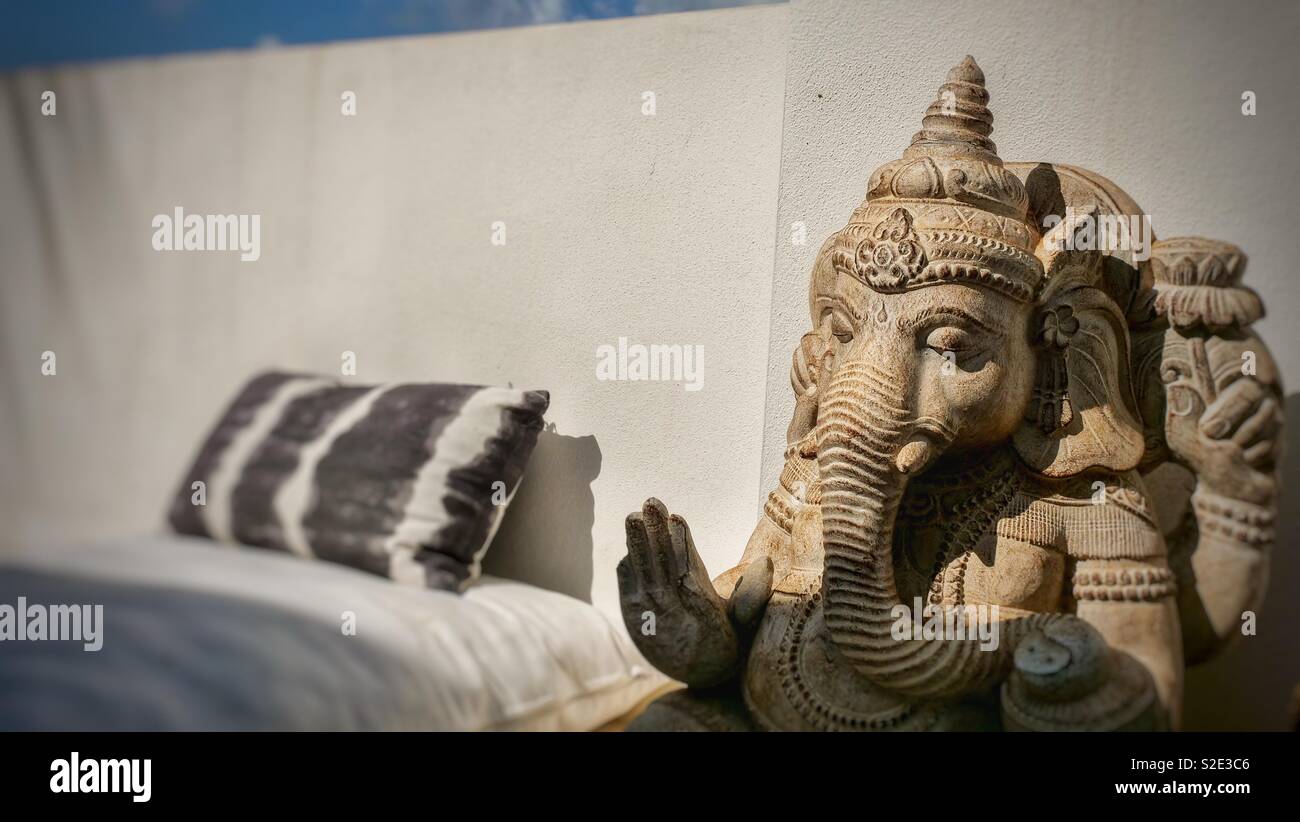 Statue of Hindu God Ganesh on a sunny day - Smartphone Captured Stock Image