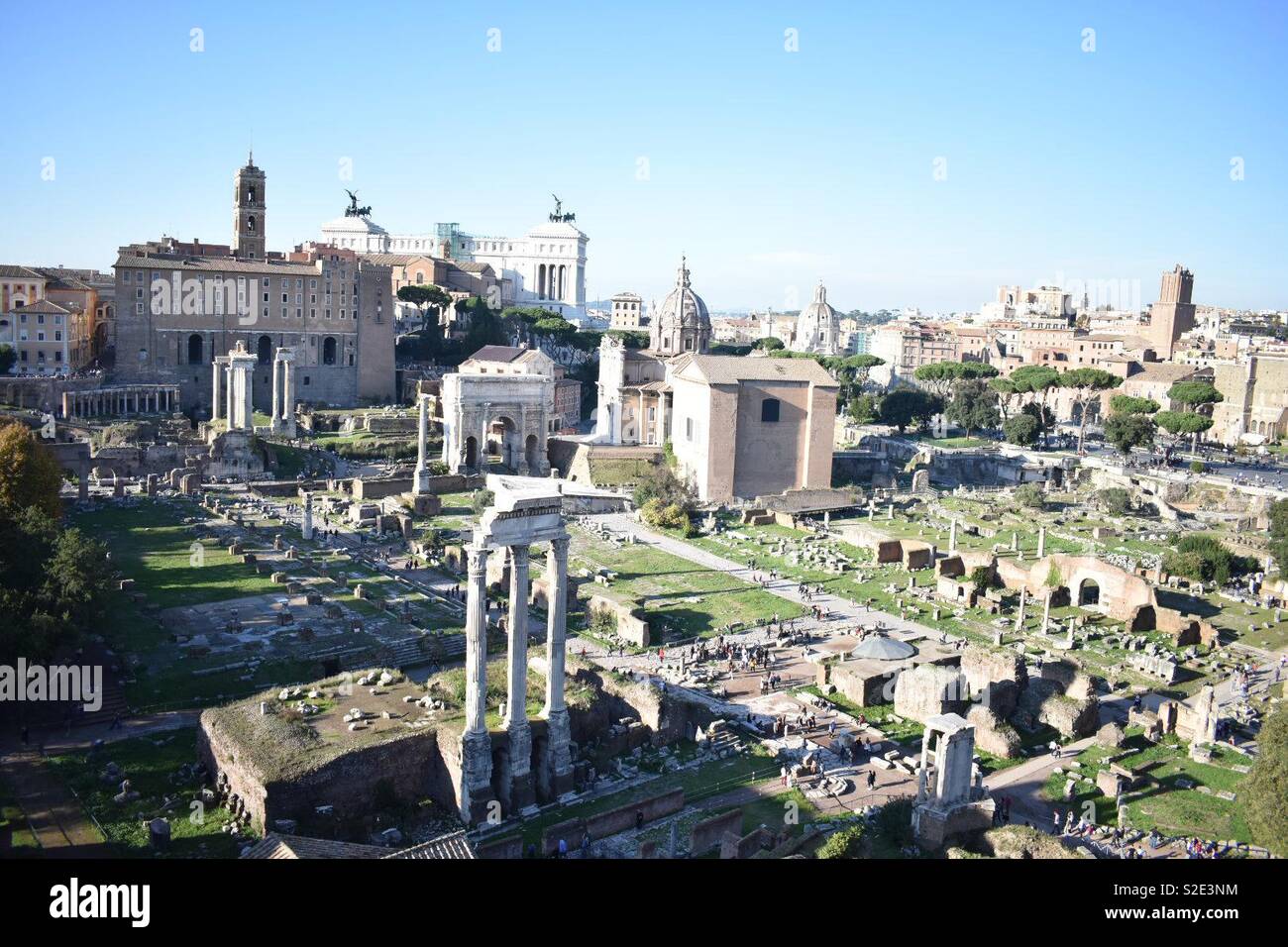 The Roman forum in Rome on a sunny November day Stock Photo