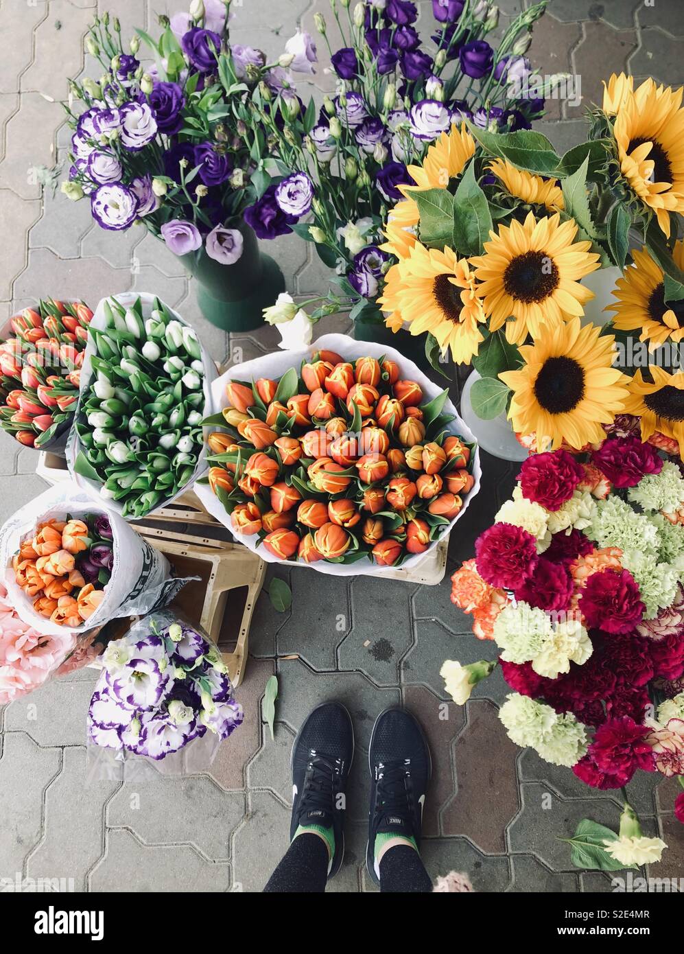 Bouquets of flowers in Sofia, Bulgaria Stock Photo Alamy