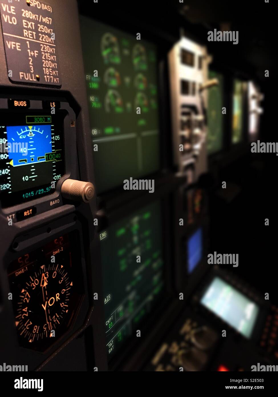 A320 Instrument Panel Stock Photo