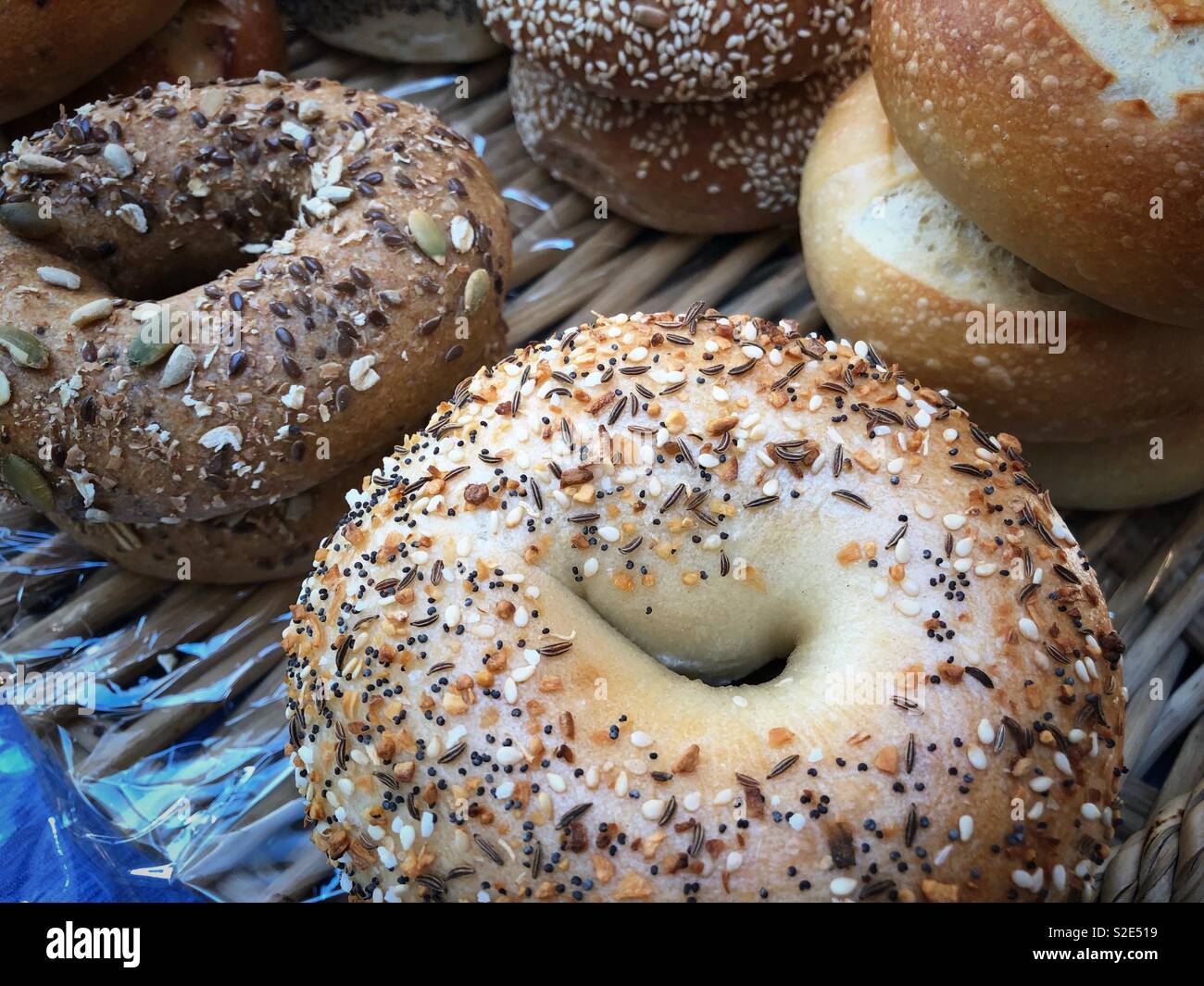 Bagels for breakfast Stock Photo Alamy